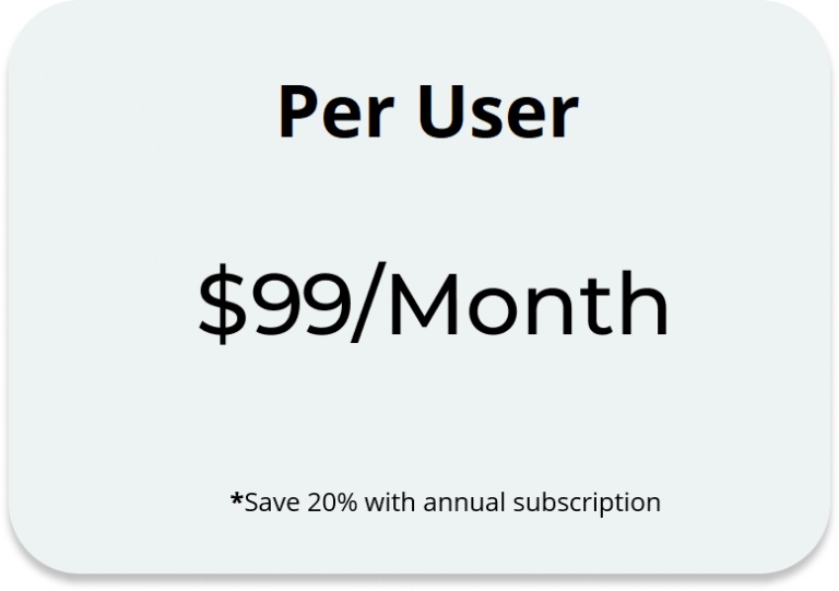 Contentware pricing showing 99 dollars per month with an annual option that saves users 20%